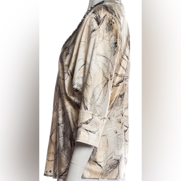 St. John Silk Blouse | Size S | Elegant Neutral + Luxe Feel - Picture 2 of 3